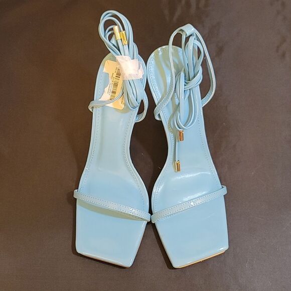 BRAND NEW FOREVER 21 SQUARE TOE LACE UP HEEL SANDAL - Picture 1 of 13